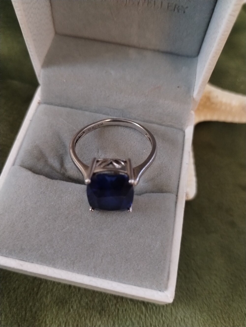 Sterling .925 Silver Ring with Sapphire  Gemstone